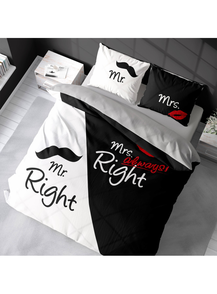 POŚCIEL BAWEŁNIANA 200x220 MR. RIGHT & MRS. RIGHT