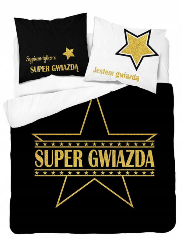 POŚCIEL 160x200 100% BAWEŁNA SUPER GWIAZDA ZŁOTA