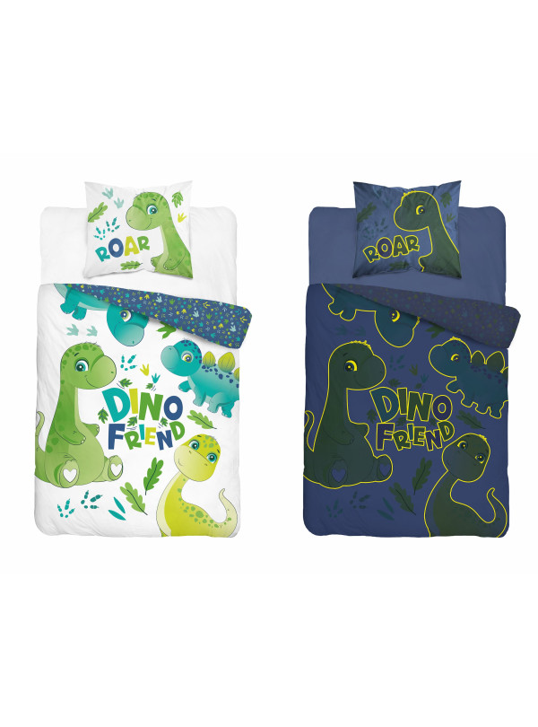 POŚCIEL 160x200 ŚWIECĄCA W CIEMNOŚCI DINOZAUR