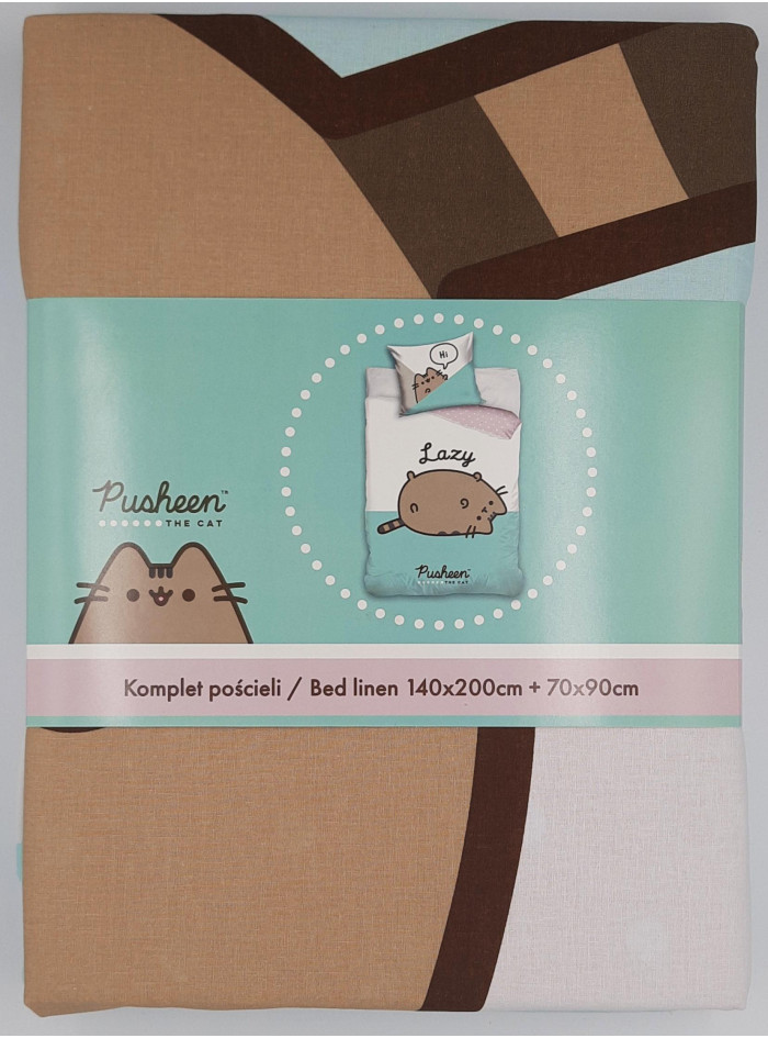 POŚCIEL 140x200 KOT PUSHEEN LAZY