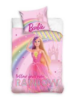 KOMPLET POŚCIELI 140x200 LALKA BARBIE