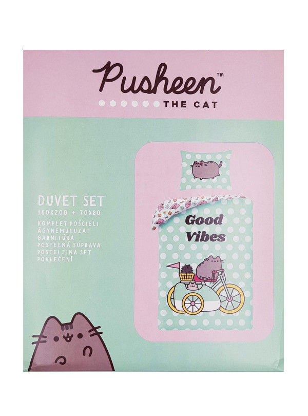 POŚCIEL 140x200 KOT PUSHEEN GOOD VIBES