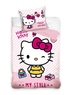 POŚCIEL BAWEŁNIANA 140x200 HELLO KITTY MY STYLE