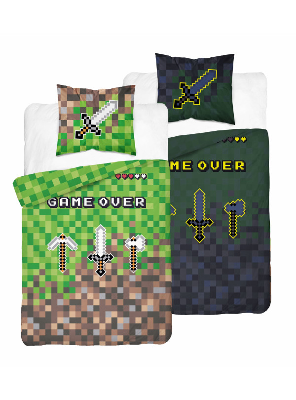 POŚCIEL 160x200 ŚWIECĄCA W GAME OVER MIECZ KILOF