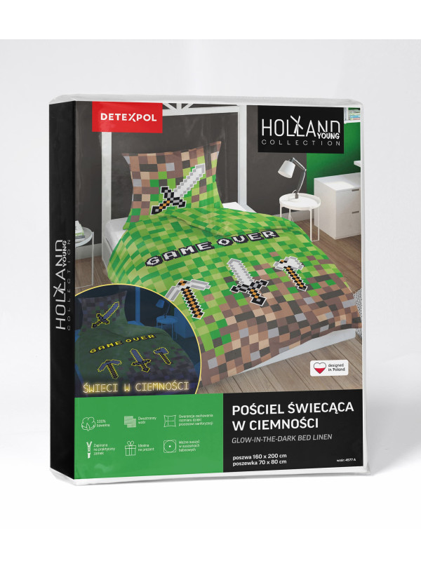 POŚCIEL 160x200 ŚWIECĄCA W GAME OVER MIECZ KILOF