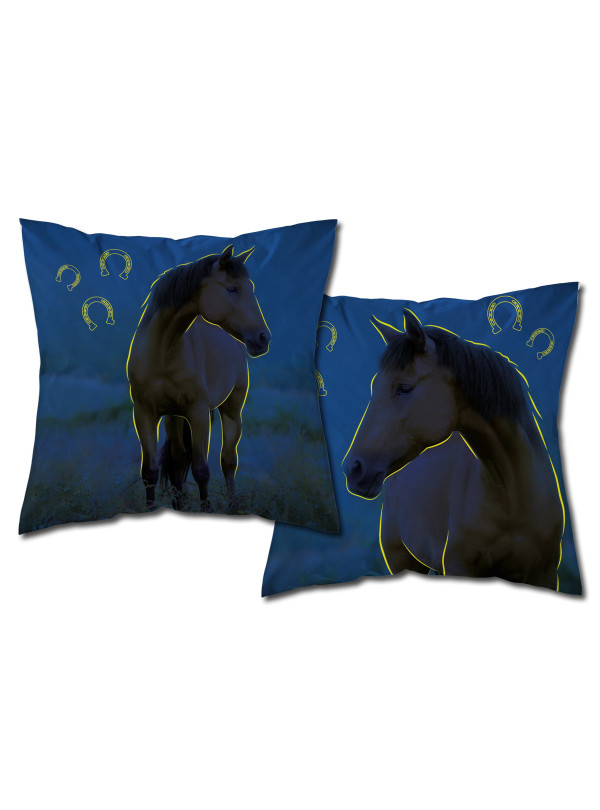 POSZEWKA ŚWIECĄCA W CIEMNOŚCI 40x40 BRĄZOWY KOŃ