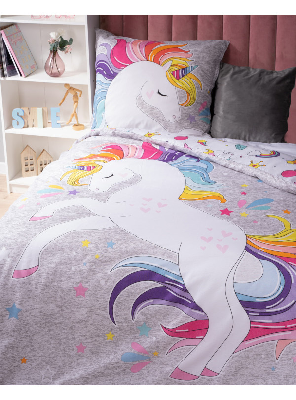 POŚCIEL 160x200 ŚWIECĄCA W CIEMNOŚCI JEDNOROŻEC 3850_A