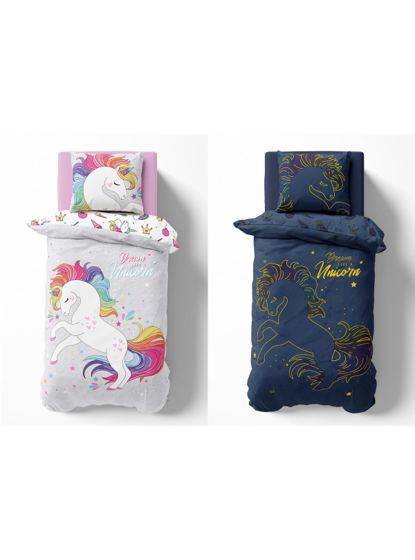 POŚCIEL 160x200 ŚWIECĄCA W CIEMNOŚCI JEDNOROŻEC 3850_A