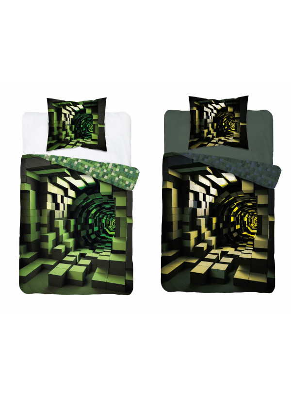 POŚCIEL ŚWIECĄCA W CIEMNOŚCI LABIRYNT PIXELE