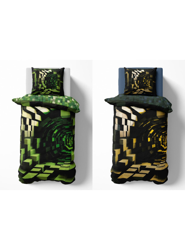 POŚCIEL ŚWIECĄCA W CIEMNOŚCI LABIRYNT PIXELE