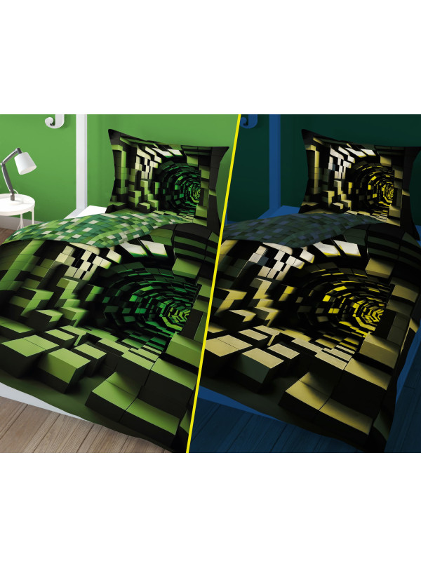 POŚCIEL ŚWIECĄCA W CIEMNOŚCI LABIRYNT PIXELE