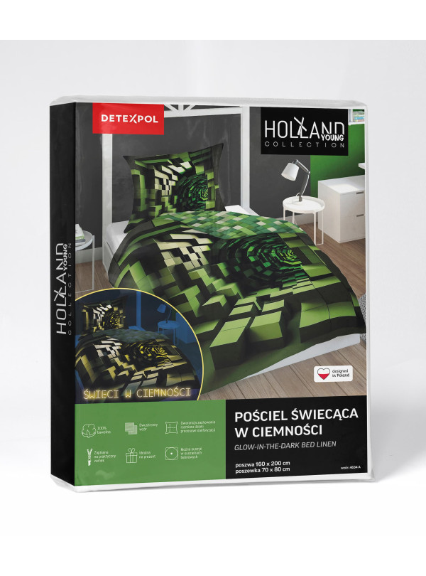 POŚCIEL ŚWIECĄCA W CIEMNOŚCI LABIRYNT PIXELE