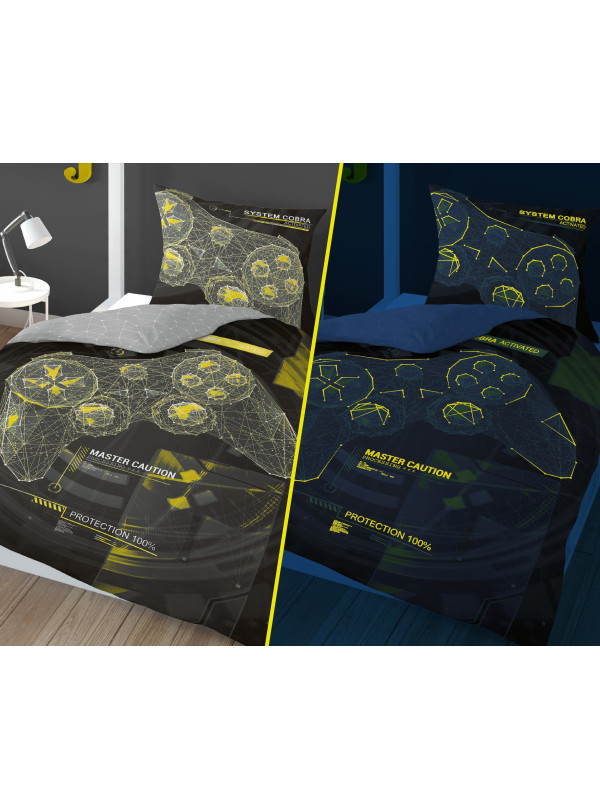 POŚCIEL 160x200 ŚWIECĄCA W CIEMNOŚCI PAD ŻÓŁTY