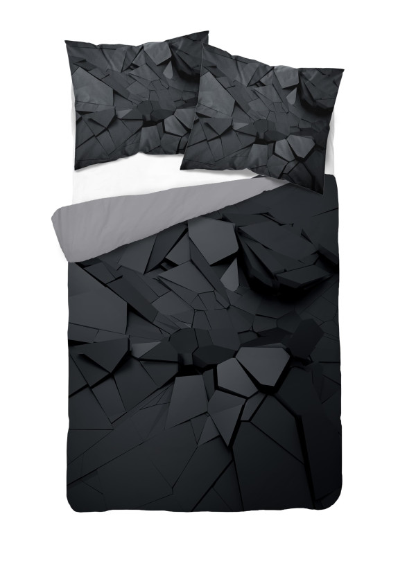 KOMPLET POŚCIELI 160x200 DWUSTRONNA 3D OBSYDIAN