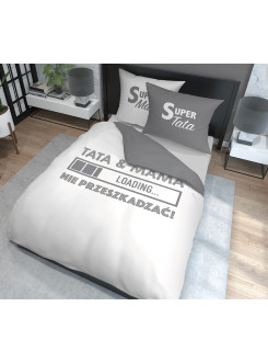 POŚCIEL BAWEŁNIANA 160x200 SUPER MAMA SUPER TATA 2