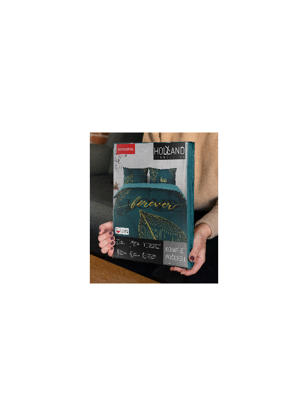 POŚCIEL BAWEŁNIANA 160x200 ZIELONA ZIELEŃ LOVE FOREVER DLA PARY NA PREZENT
