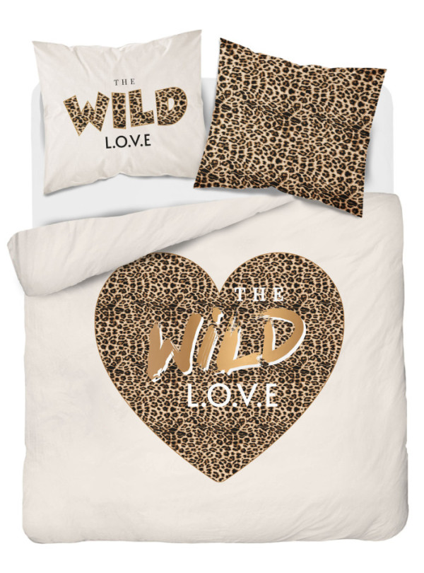 POŚCIEL BAWEŁNIANA 160x200 SERCE WILD LOVE PANTERKA
