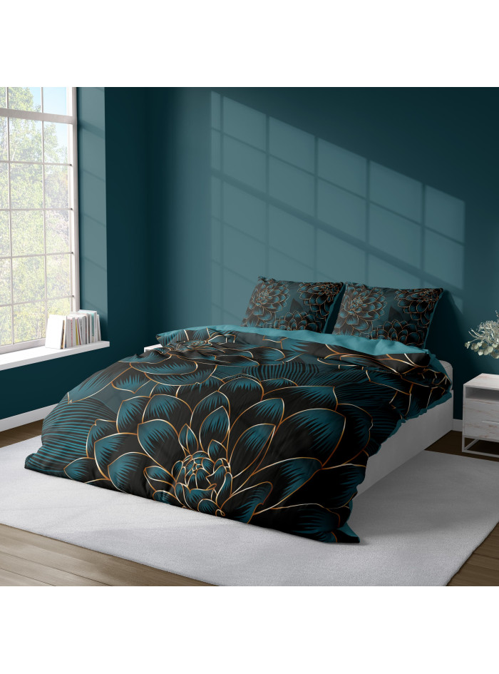 KOMPLET POŚCIELI 160x200 DWUSTRONNA 3D W KWIATY 4188_A