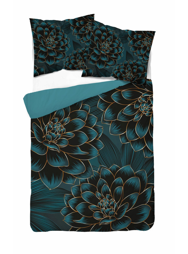 KOMPLET POŚCIELI 160x200 DWUSTRONNA 3D W KWIATY 4188_A