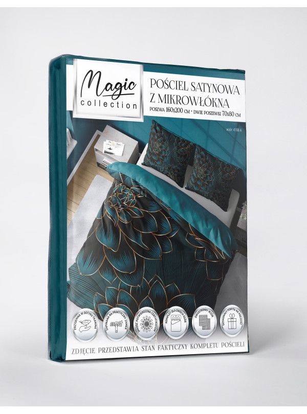 KOMPLET POŚCIELI 160x200 DWUSTRONNA 3D W KWIATY 4188_A