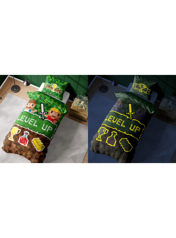 POŚCIEL 160x200 ŚWIECĄCA W CIEMNOŚCI LEVEL UP POTION