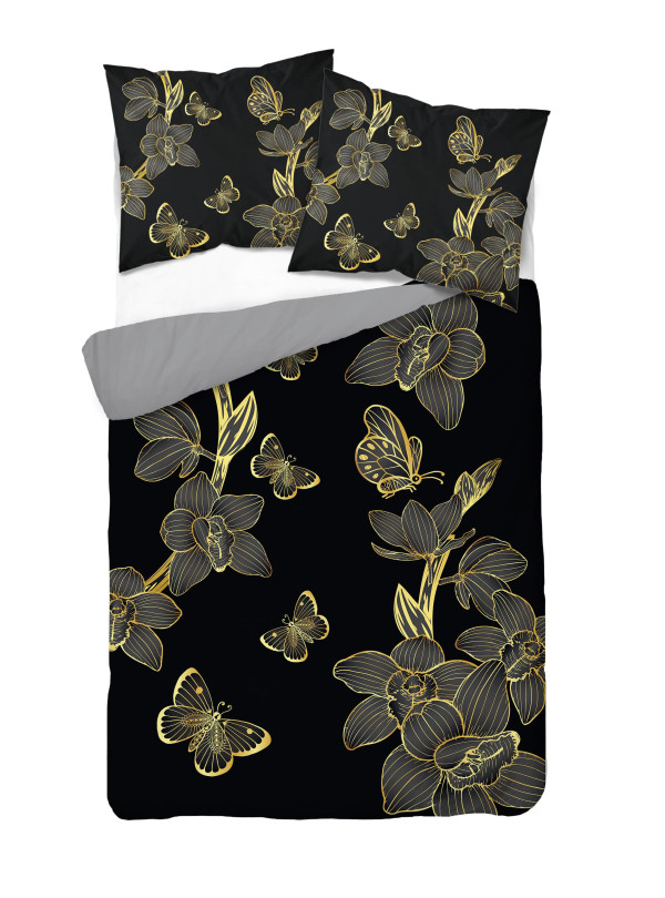 KOMPLET POŚCIELI 160x200 DWUSTRONNA 3D MOTYLE I KWIATY