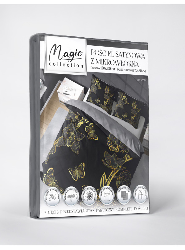 KOMPLET POŚCIELI 160x200 DWUSTRONNA 3D MOTYLE I KWIATY