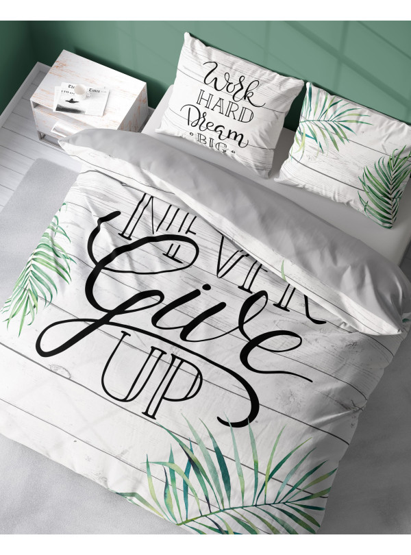 POŚCIEL BAWEŁNIANA 200x220 NEVER GIVE UP
