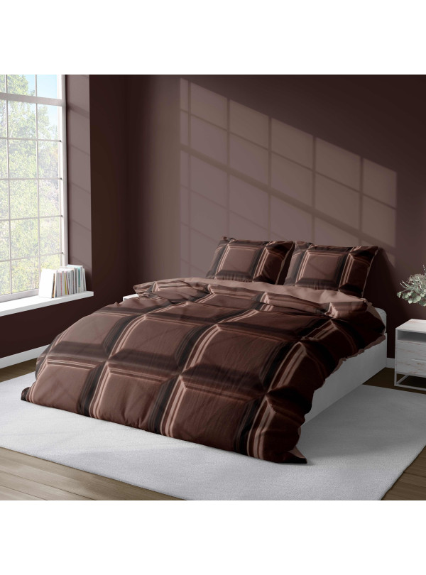 KOMPLET POŚCIELI 160x200 DWUSTRONNA 3D CZEKOLADA TABLICZKA CZEKOLADY