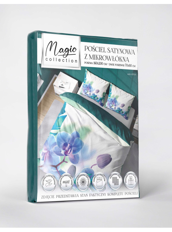 KOMPLET POŚCIELI 160x200 DWUSTRONNA 3D W KWIATY 4376_A