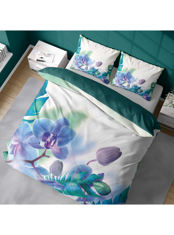 KOMPLET POŚCIELI 160x200 DWUSTRONNA 3D W KWIATY 4376_A
