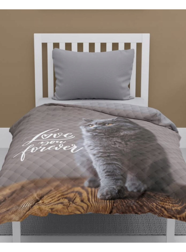 NARZUTA NA ŁÓŻKO 170x210 PIKOWANA KOT KOTEK KICIUŚ