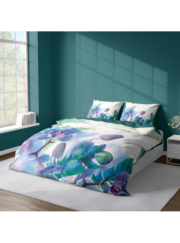 KOMPLET POŚCIELI 160x200 DWUSTRONNA 3D W KWIATY 4376_A