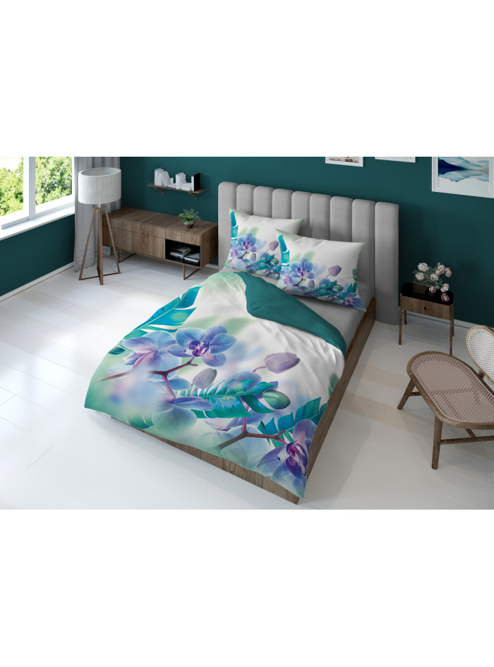 KOMPLET POŚCIELI 160x200 DWUSTRONNA 3D W KWIATY 4376_A