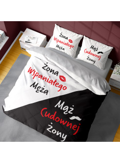 POŚCIEL BAWEŁNIANA 160x200 MĄŻ I ŻONA PREZENT NA ŚLUB 2