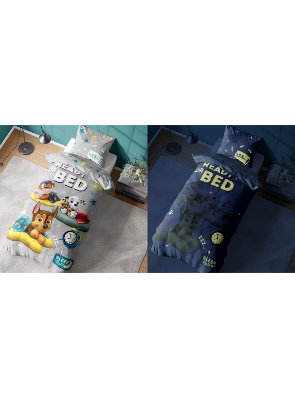 POŚCIEL 140x200 ŚWIECĄCA W CIEMNOŚCI PSI PATROL RUBBLE MARSHALL CHASE PP_23