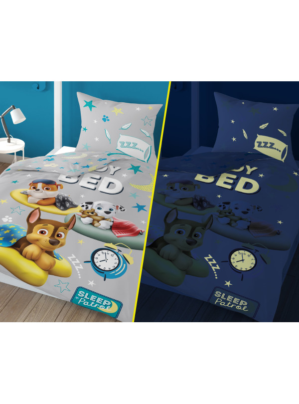 POŚCIEL 140x200 ŚWIECĄCA W CIEMNOŚCI PSI PATROL RUBBLE MARSHALL CHASE PP_23