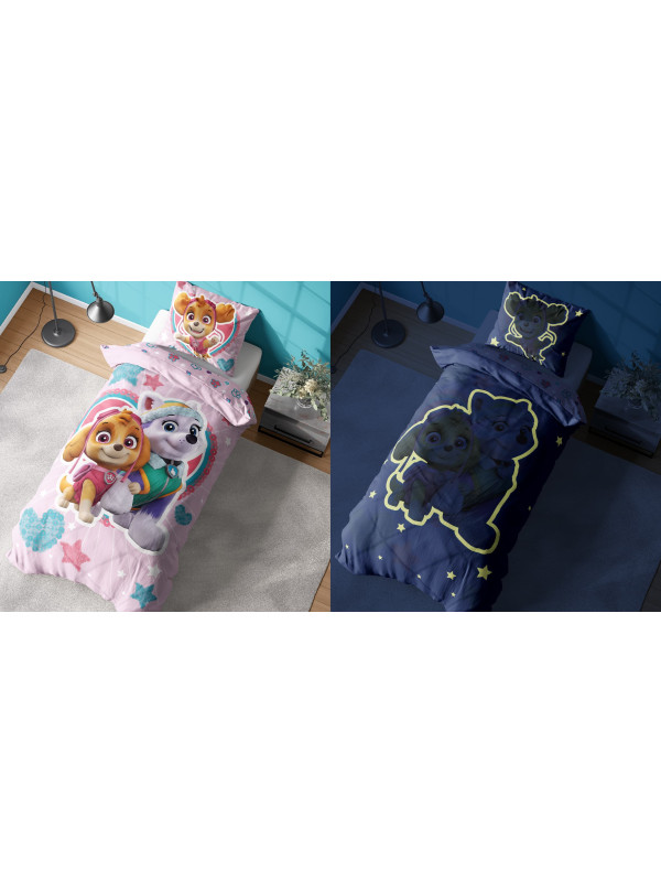 POŚCIEL 160x200 ŚWIECĄCA W CIEMNOŚCI PSI PATROL SKYE I EVEREST PP_28