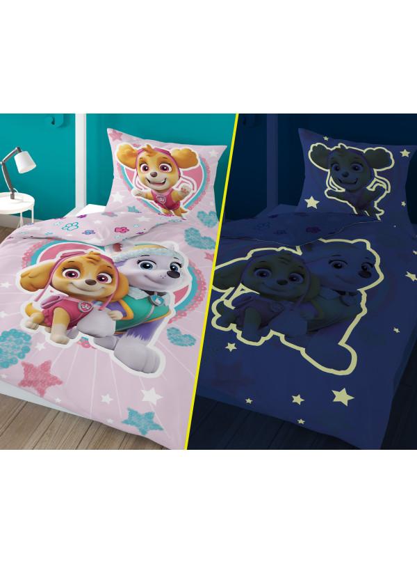 POŚCIEL 160x200 ŚWIECĄCA W CIEMNOŚCI PSI PATROL SKYE I EVEREST PP_28