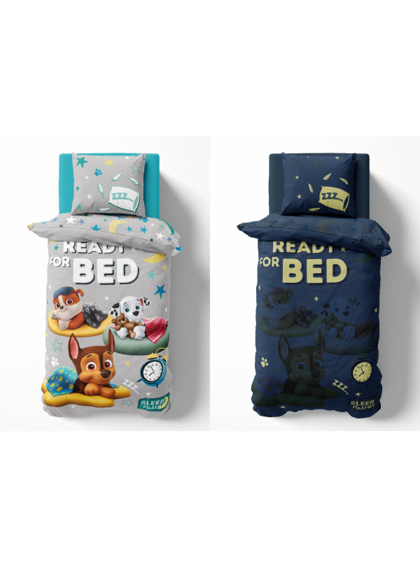 POŚCIEL 160x200 ŚWIECĄCA W CIEMNOŚCI PSI PATROL RUBBLE MARSHALL CHASE PP_23