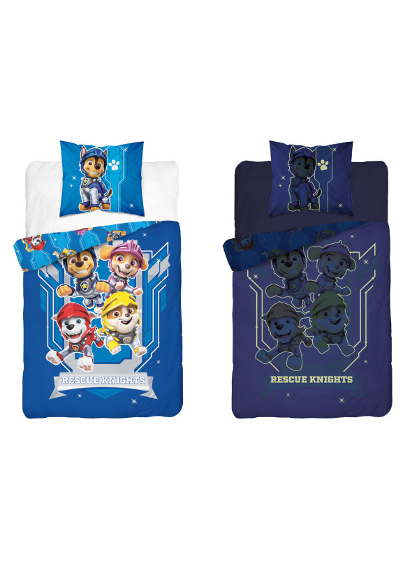 POŚCIEL 160x200 ŚWIECĄCA W CIEMNOŚCI PSI PATROL RUBBLE MARSHALL CHASE SKYE PP_25