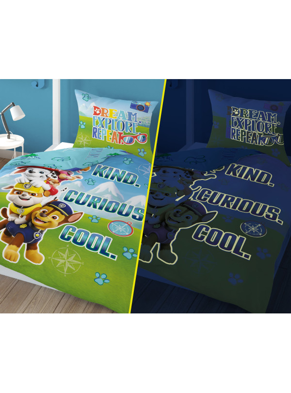 POŚCIEL 160x200 ŚWIECĄCA W CIEMNOŚCI PSI PATROL BE KIND PP_26