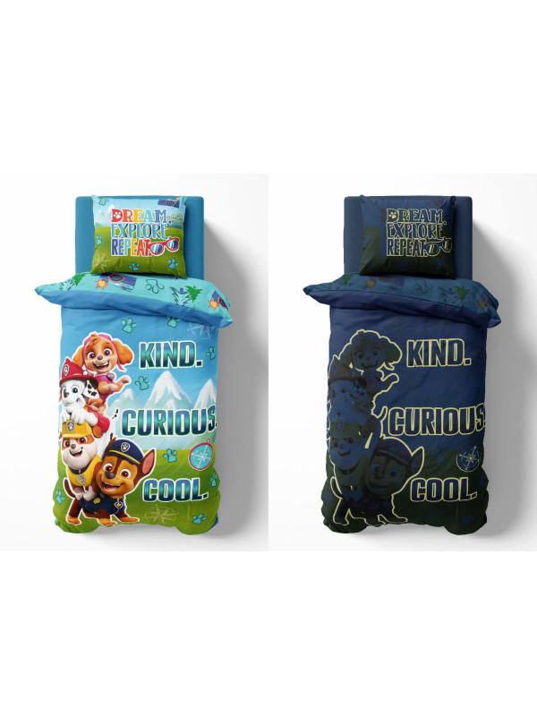 POŚCIEL 160x200 ŚWIECĄCA W CIEMNOŚCI PSI PATROL BE KIND PP_26