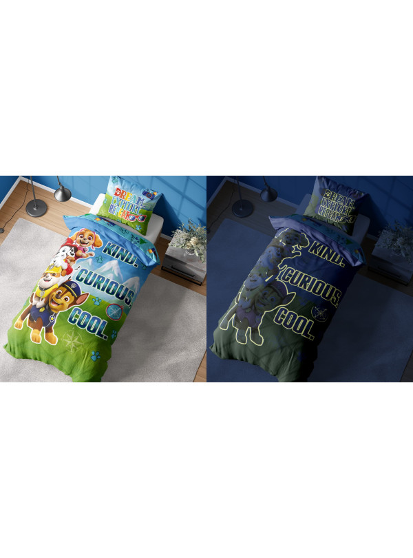 POŚCIEL 160x200 ŚWIECĄCA W CIEMNOŚCI PSI PATROL BE KIND PP_26