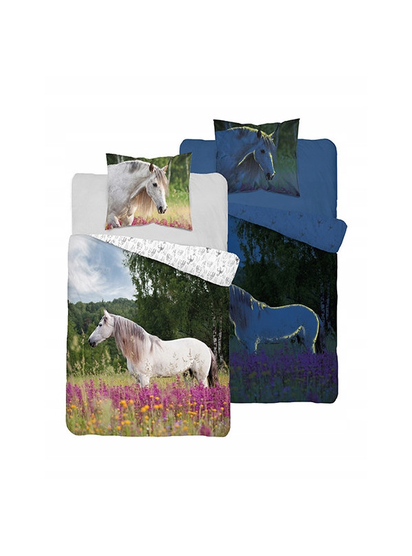 POŚCIEL 140x200 ŚWIECĄCA W CIEMNOŚCI PIĘKNY KOŃ