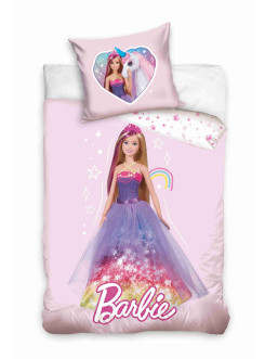 POŚCIEL BAWEŁNIANA 100x135 DZIECIĘCA DO ŁÓŻECZKA BARBIE KSIĘŻNICZKA SUKNIA