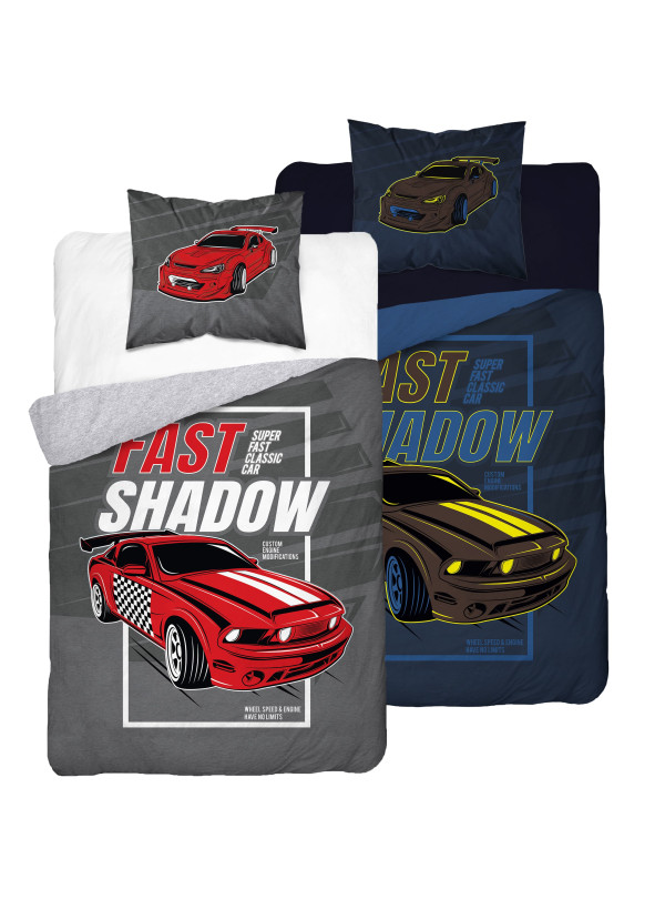 POŚCIEL BAWEŁNIANA 160x200 ŚWIECĄCA W CIEMNOŚCI AUTO CZERWONY SAMOCHÓD