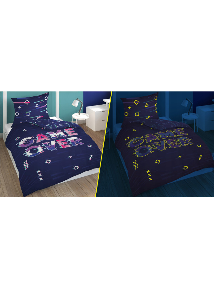 POŚCIEL 160x200 ŚWIECĄCA W CIEMNOŚCI GAMER GAME