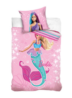 KOMPLET POŚCIELI 160x200 LALKA BARBIE SYRENKA