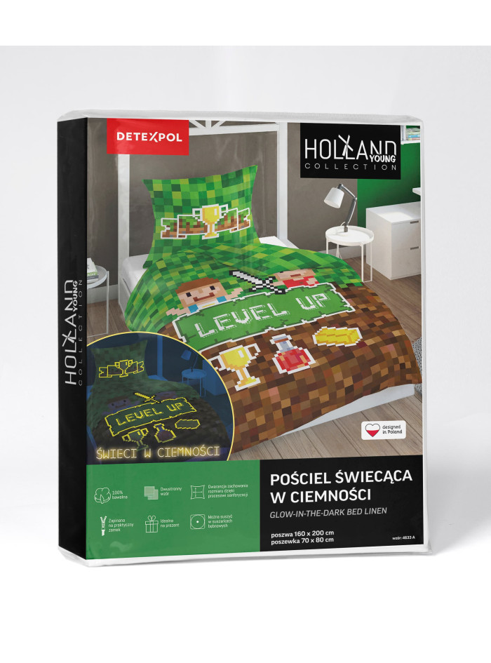 POŚCIEL 140x200 ŚWIECĄCA W CIEMNOŚCI LEVEL UP POTION